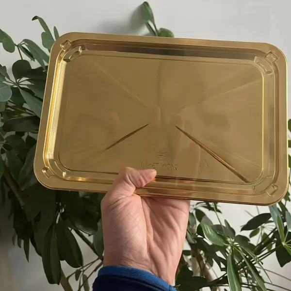 鑫邦包装 PET金色贴体盒 金色吸塑盒 预制菜包装盒 源头厂家外贸出口