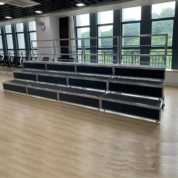 7. 合岳牌铝合金折叠合唱台源头厂家 四层合唱台阶 中小学项目批量定制