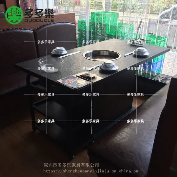 大理石火锅桌椅 天然石火锅桌椅 老火锅店做旧火锅桌定制