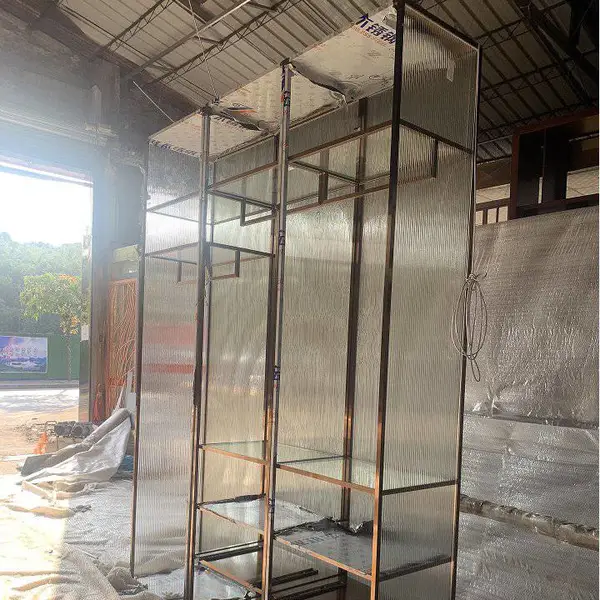 泰铵金属做304#不锈钢玻璃门衣柜衣架展示架博古架