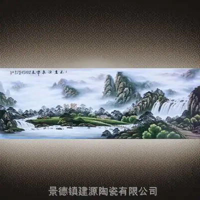 陶瓷厂家定做景德镇手绘瓷板画 玄关装饰画客厅走廊瓷板画