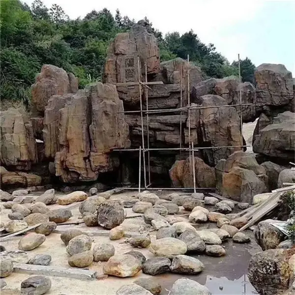 昆明水泥假山设计 昆明人工假山瀑布制作厂家