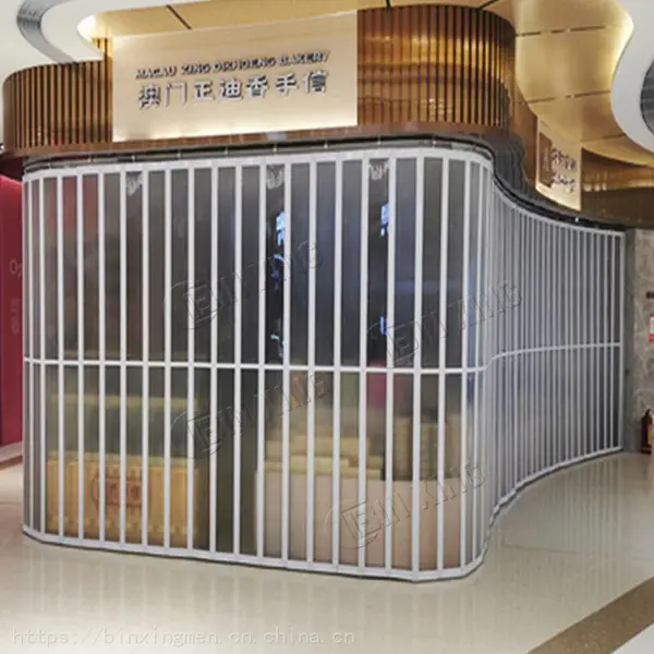 澳门商铺水晶折叠推拉门透明水晶卷帘门电动卷闸门