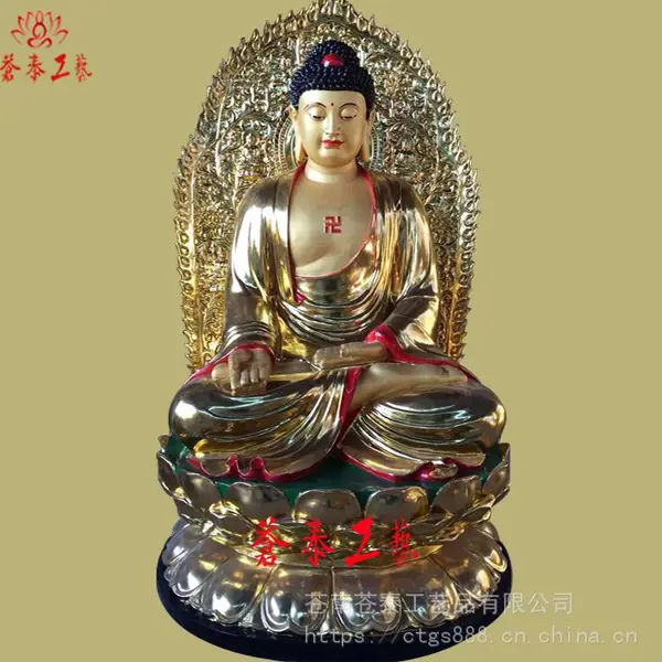 供应三宝佛木雕贴金佛像 三宝佛三世佛木雕佛像报价