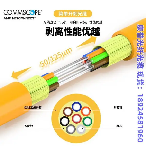 康普光纤8芯多模OM3光缆760031674室内外通用