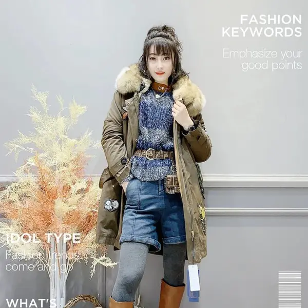 广州知名品牌 JJ&DD时尚保暖派克服品牌折扣女装货源批发