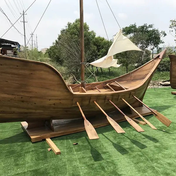 手工定制景观木船装饰帆船婚庆道具船海盗木船