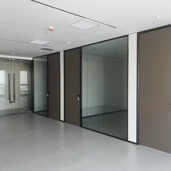双玻内置百叶玻璃隔断 办公室铝合金全景隔墙 酒店会议室玻璃隔断