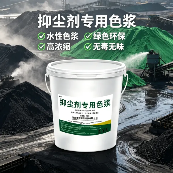 奥钧环保水性抑尘剂配套色浆 高浓缩酞青绿墨绿颜料 工地裸土矿山料场道路抑尘着色专用