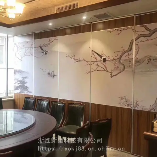 餐厅包厢隔断屏风 悬挂式屏风 隔音折叠屏风 活动隔断屏风