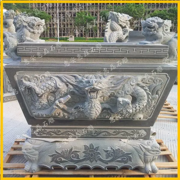 福建惠安香炉制作 寺庙敬神供佛专用石炉 石材烧香炉定做