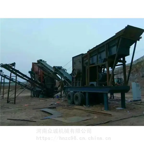 可换筛网调成品粒度的流动式碎石机 车载轮胎式移动破碎机石子机