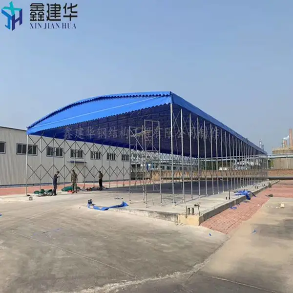 大型推拉帐篷雨篷雨棚伸缩移动式喷漆房-天津静海