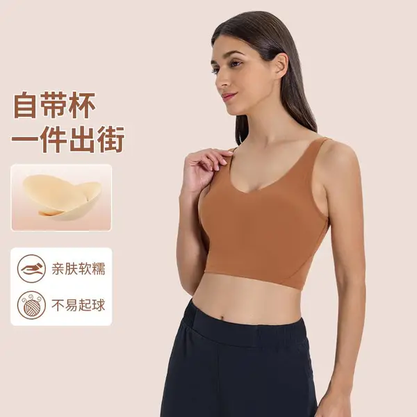 新款背心式运动文胸简约健身U型瑜伽内衣美背上衣S2054