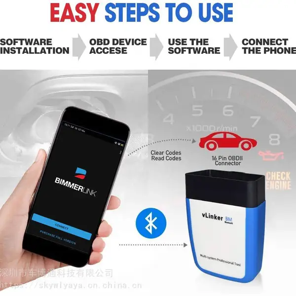 Vgate vLinker BM 3.0 宝马专检,支持Bimmercode APP 汽车检测仪