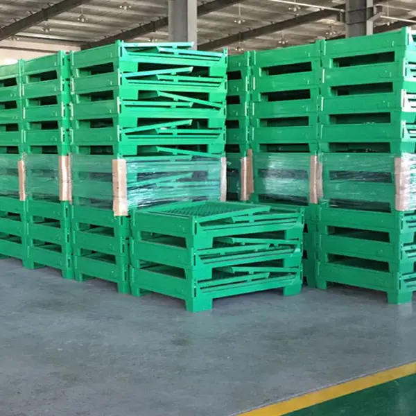 折叠式周转箱盛放金属冲压件铸造件汽车部件可堆垛欧式网格料箱