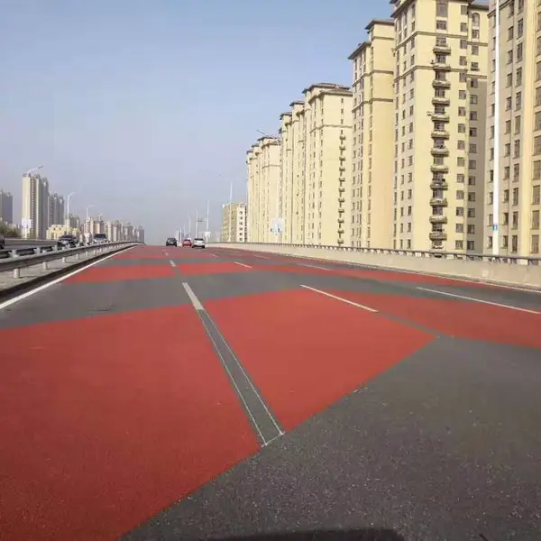 大连开发区 旅顺 普兰店 彩色防滑陶瓷路面 车行道防滑路面工程