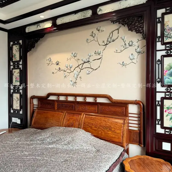 郴州实木家具定制,新中式家具定做工厂,全屋实木家具