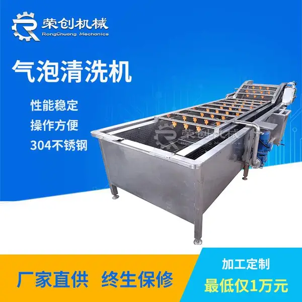 定做气泡清洗机 高压喷淋不锈钢气泡蔬菜清洗机 多功能果蔬清洗机
