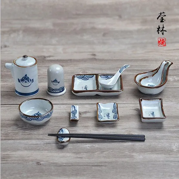 创意餐具小菜碟两格味碟筷架火锅酱料碟酱醋壶调味料碟酒店餐具