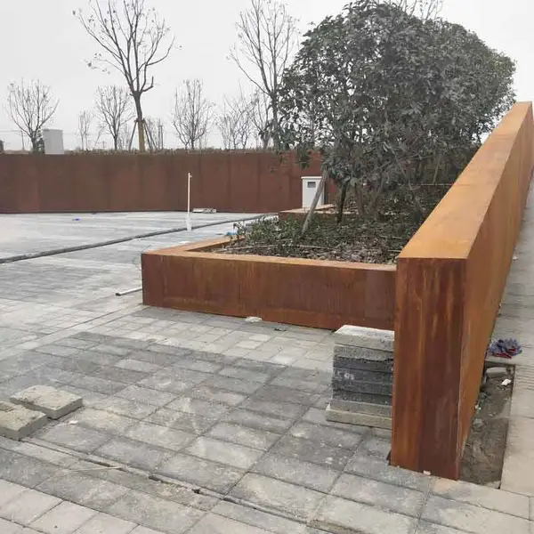 SPA-H耐候钢考顿钢耐候钢花箱花盆景观工程耐候钢树槽种植箱