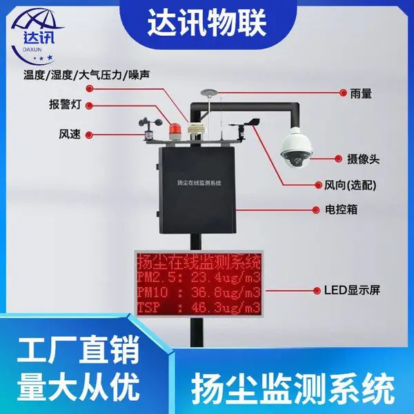 达讯 户外LED显示屏工地环境噪音粉尘防水监测扬尘检测仪 DX-168