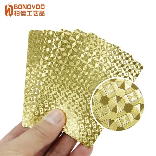 现货秒发金箔马赛克PVC扑克牌可加LOGO图案商标定制游戏卡牌