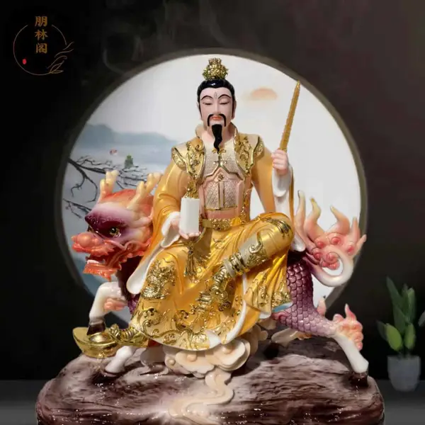 19寸新款九天神像应元雷声佛像普化天***树脂雷祖喷玉客厅家用