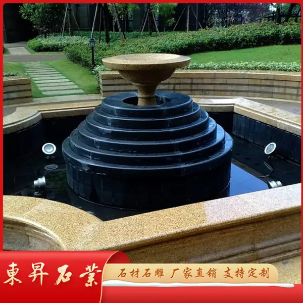 欧式流水喷泉 园林用石雕水钵订制 美丽景观喷泉雕刻
