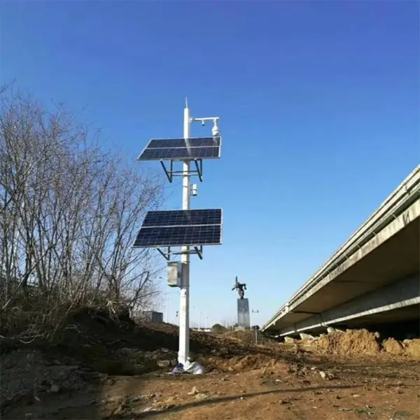 河道检测流量户外发电监控系统 太阳能4G球机节能环保监控