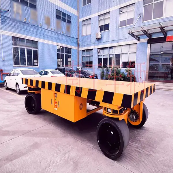 20吨无轨电动平板车 重型电动工具拖车