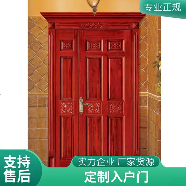 高端欧式入户子母门 原木材质 家装入户大门 厂家支持定制尺寸