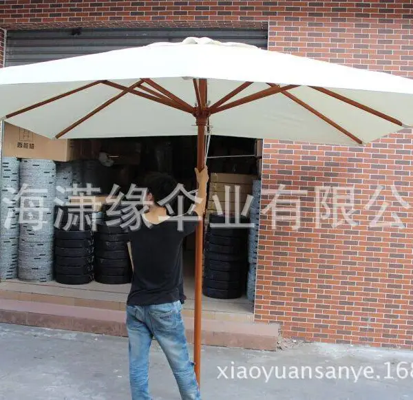 木伞架户外遮阳伞 酒店户外用大遮阳伞 木伞杆木庭院伞