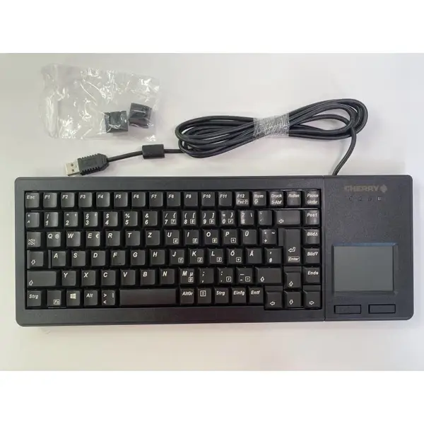 樱桃Cherry G84-5500LUMDE-2 USB接口触摸板工控键盘黑色德文布局89键
