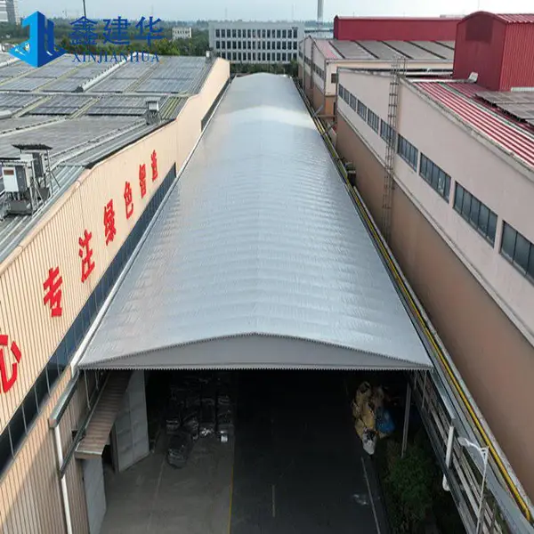 苏 州上门测量伸缩仓储棚 过道仓库推拉蓬 设计案例