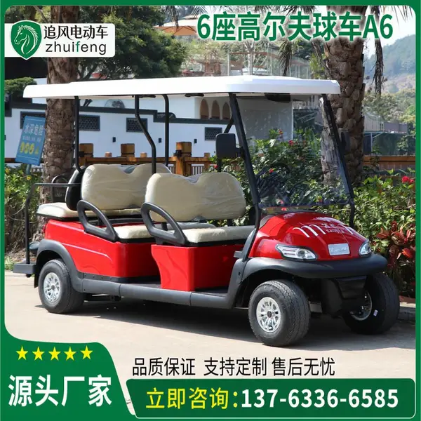 6座高尔夫球车A4+2巡逻代步观光源头厂家追风电动车