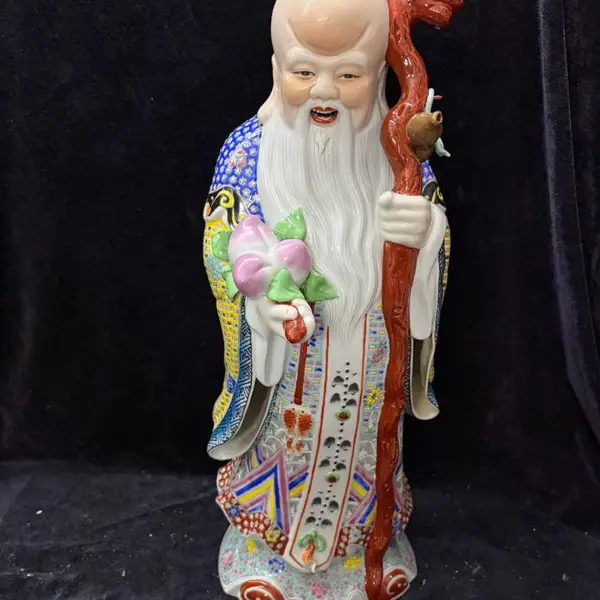 陶瓷雕塑瓷 福禄寿喜 手工工艺品 精工收藏摆件 人物摆件