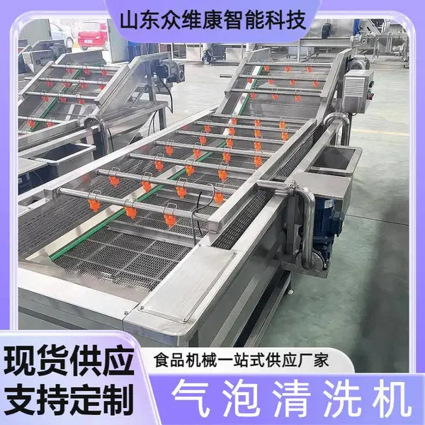 节能型果蔬气泡清洗机 不锈钢喷淋净菜设备 芒果桃子去污设备