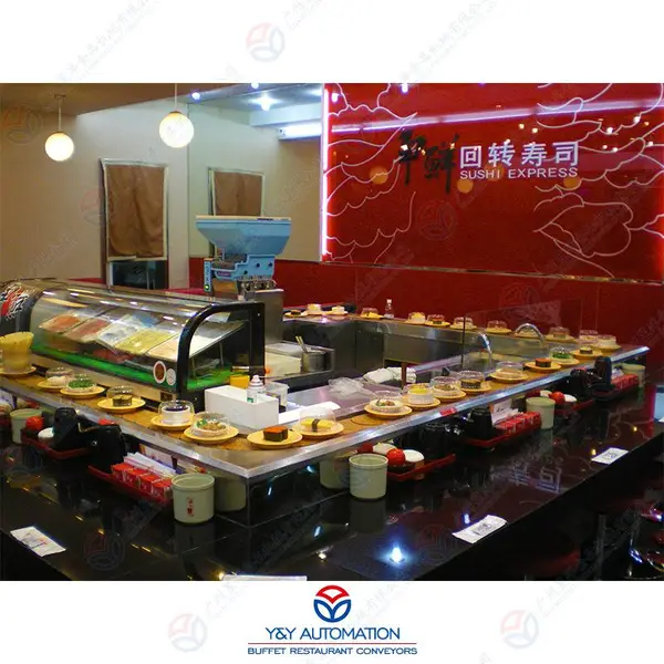 输送带餐桌智能餐桌_自助回转火锅设备_旋转寿司输送带设备