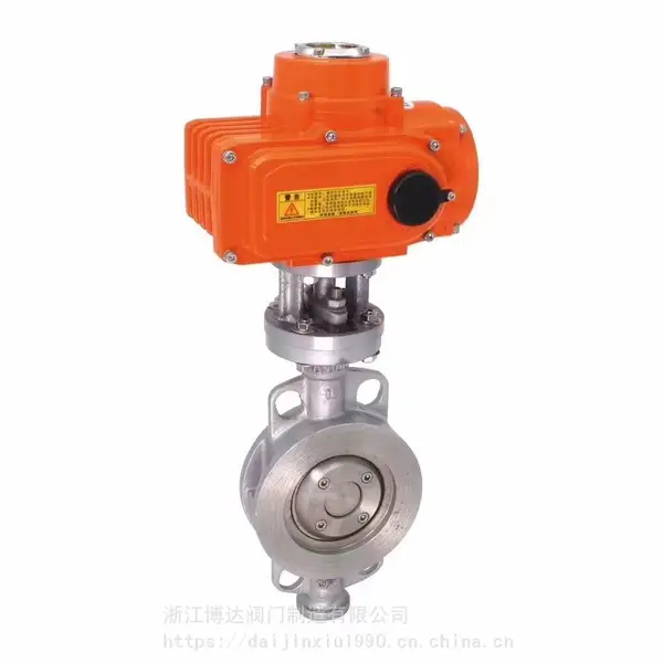 不锈钢蝶阀D973W-16P DN100三偏心金属硬密封对夹电动蝶阀