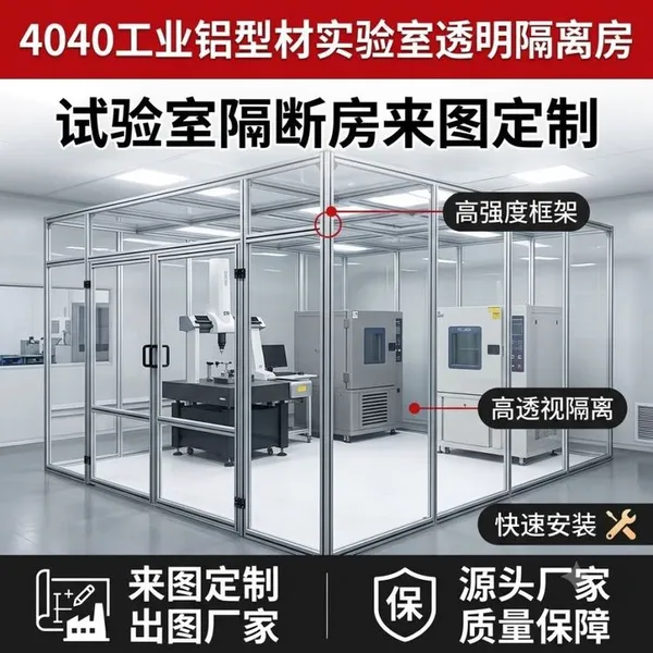实验室铝合金隔断透明亚克力隔间封闭隔离房试验室隔断房定制