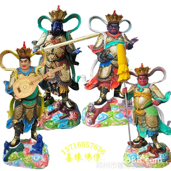 塑钢四大***神像厂 四大金刚护法神像 东方持国*** ******法物