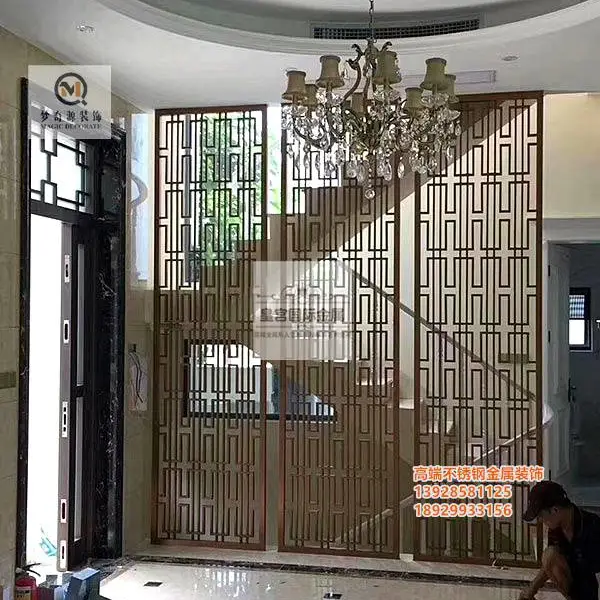 供应不锈钢屏风隔断 酒店别墅定制花格屏风 折叠式办公隔断定制