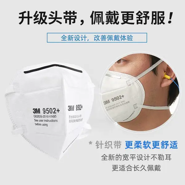 北京 3M/KN9502+防颗粒物折叠式耳戴 头带式口罩(环保包装)
