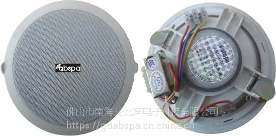供应艾比声公共广播背景音乐系统ABS-610塑料铁网天花吸顶喇叭性价比高
