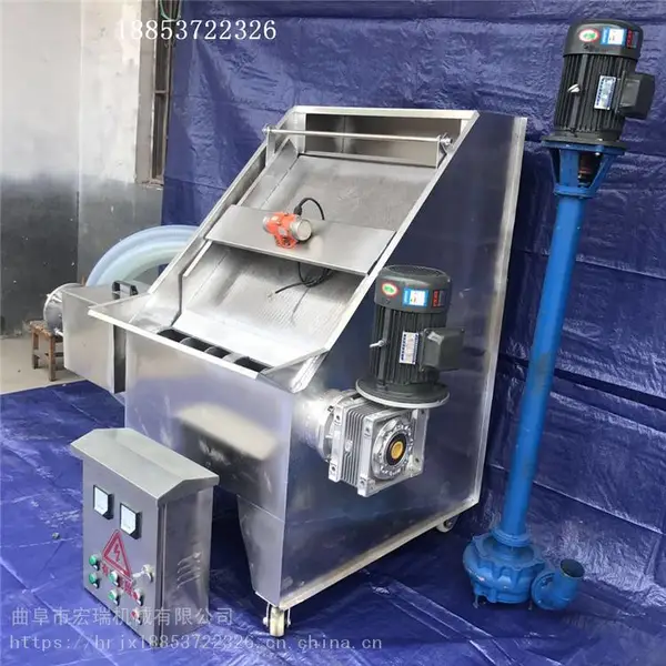 斜筛式不锈钢干湿分离机 猪粪便固液分离机大型鸡鸭鹅粪便脱水机
