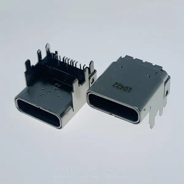 垫高2.2 TYEP-C 16PIN母座/板上六脚插板DIP+SMT/CH=4.0/L=10.47