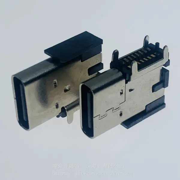 TYPE-C 16PIN母座 侧立式贴片SMT/侧贴/中心距CH=4.58/L=14.0mm