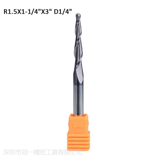 数控纳米涂层钨钢刀具 球头锥度铣刀 HRC60度硬质合金雕刻机铣刀