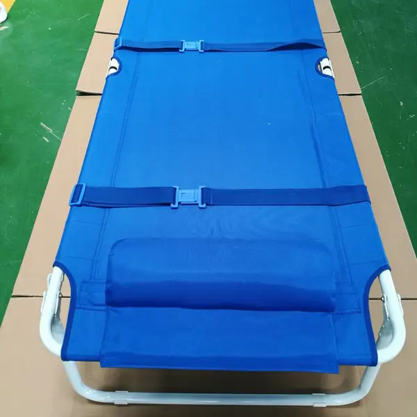 应急救灾蓝色折叠床民政救灾折叠床 户外简易便携折叠床行军床四川成都